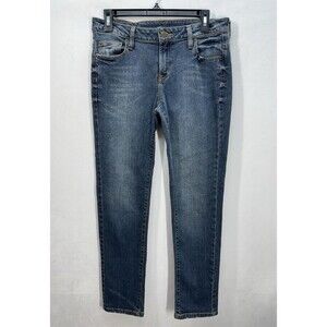 Garnet Hill Signature 5-pocket Slim Jeans Women’s 6 Blue Medium Wash Stretch